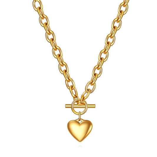 "Heart" Halsband – 18K Guldpläterat Stål