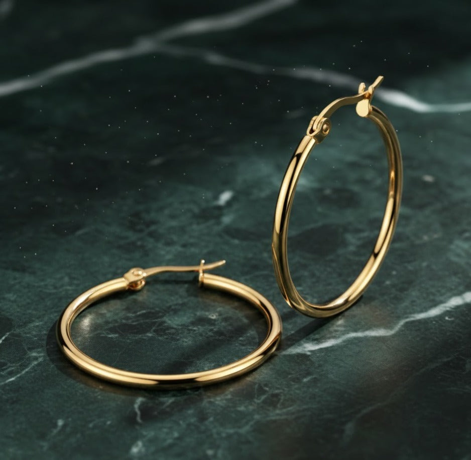 Örhängen – 18K Guldpläterat Stål