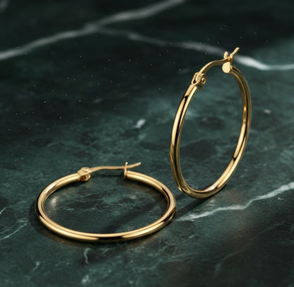 Örhängen – 18K Guldpläterat Stål